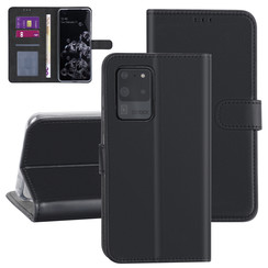 Samsung Galaxy S20 Ultra Book Case hoesje - zwart - Kaarthouder