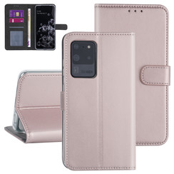 Samsung Galaxy S20 Ultra Book Case hoesje - Rose Gold - Kaarthouder