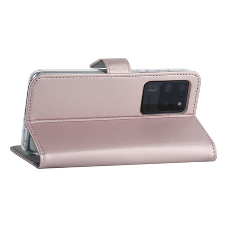 Samsung Galaxy S20 Ultra Rose Gold Book-Case hul - Kartenhalter Samsung Galaxy S20 Ultra Rose Gold Book-Case hul - Kartenhalter