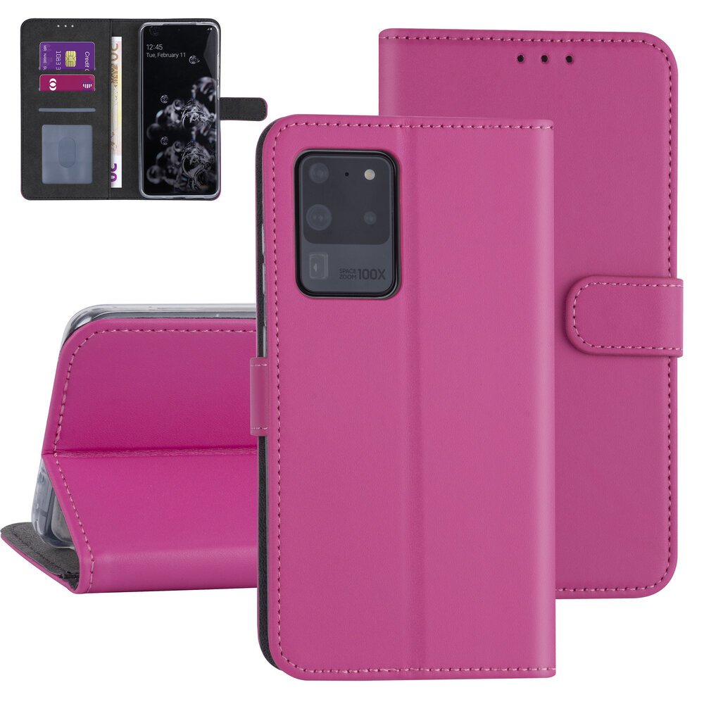 Samsung Galaxy S20 Ultra Hot pink Book type case - Card holder Samsung Galaxy S20 Ultra Hot pink Book type case - Card holder