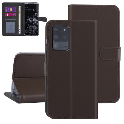 Samsung Galaxy S20 Ultra Book Case hoesje - Bruin - Kaarthouder
