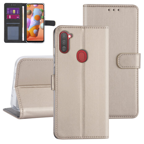 Samsung Galaxy A11 Gold Book-Case hul - Kartenhalter Samsung Galaxy A11 Gold Book-Case hul - Kartenhalter