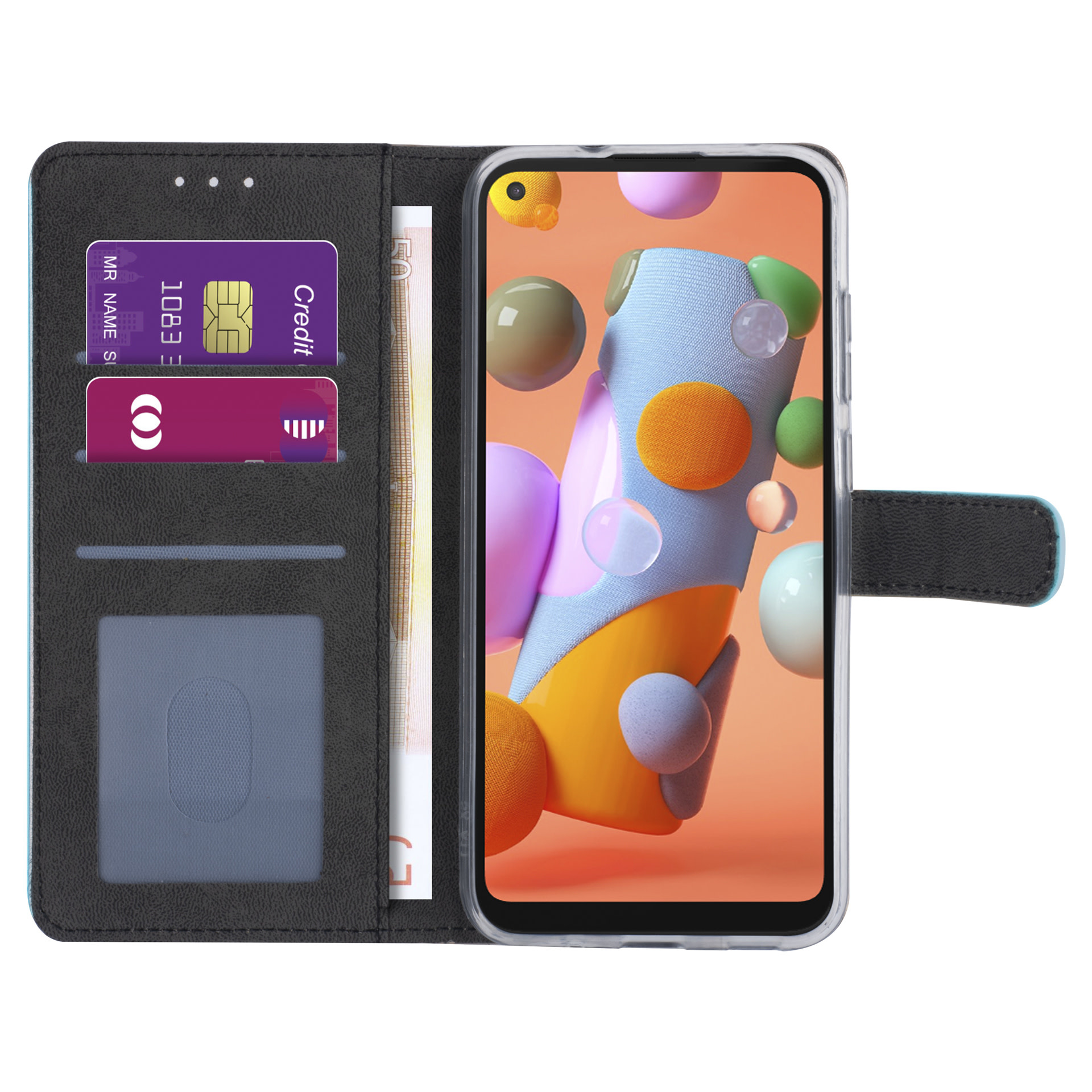 Samsung hoesje voor Galaxy A11 - LichtBlauw - Book Case - Kaarthouder (A115F), foto 4 van 6