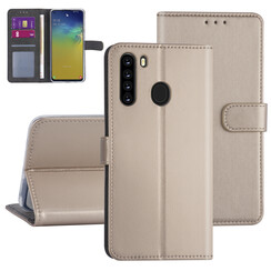 Samsung Galaxy A21 Gold Book-Case hul - Kartenhalter