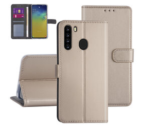 Samsung Galaxy A21 Gold Book-Case hul - Kartenhalter Samsung Galaxy A21 Gold Book-Case hul - Kartenhalter