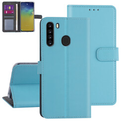 Samsung hoesje voor Galaxy A21 - LichtBlauw - Book Case - Kaarthouder (A205F)