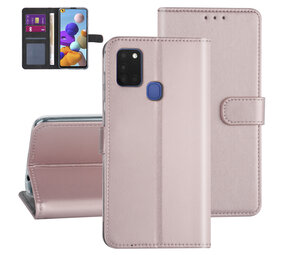 Samsung Galaxy A21S Rose Gold Book-Case hul - Kartenhalter Samsung Galaxy A21S Rose Gold Book-Case hul - Kartenhalter