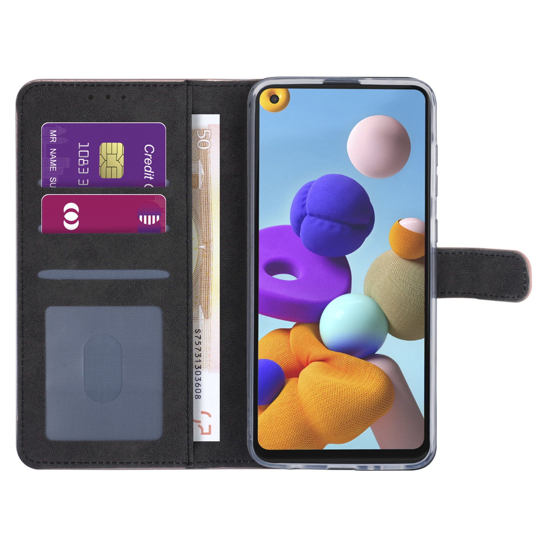 Samsung hoesje voor Galaxy A21S - Rose Gold - Book Case - Kaarthouder (A217F), foto 3 van 6