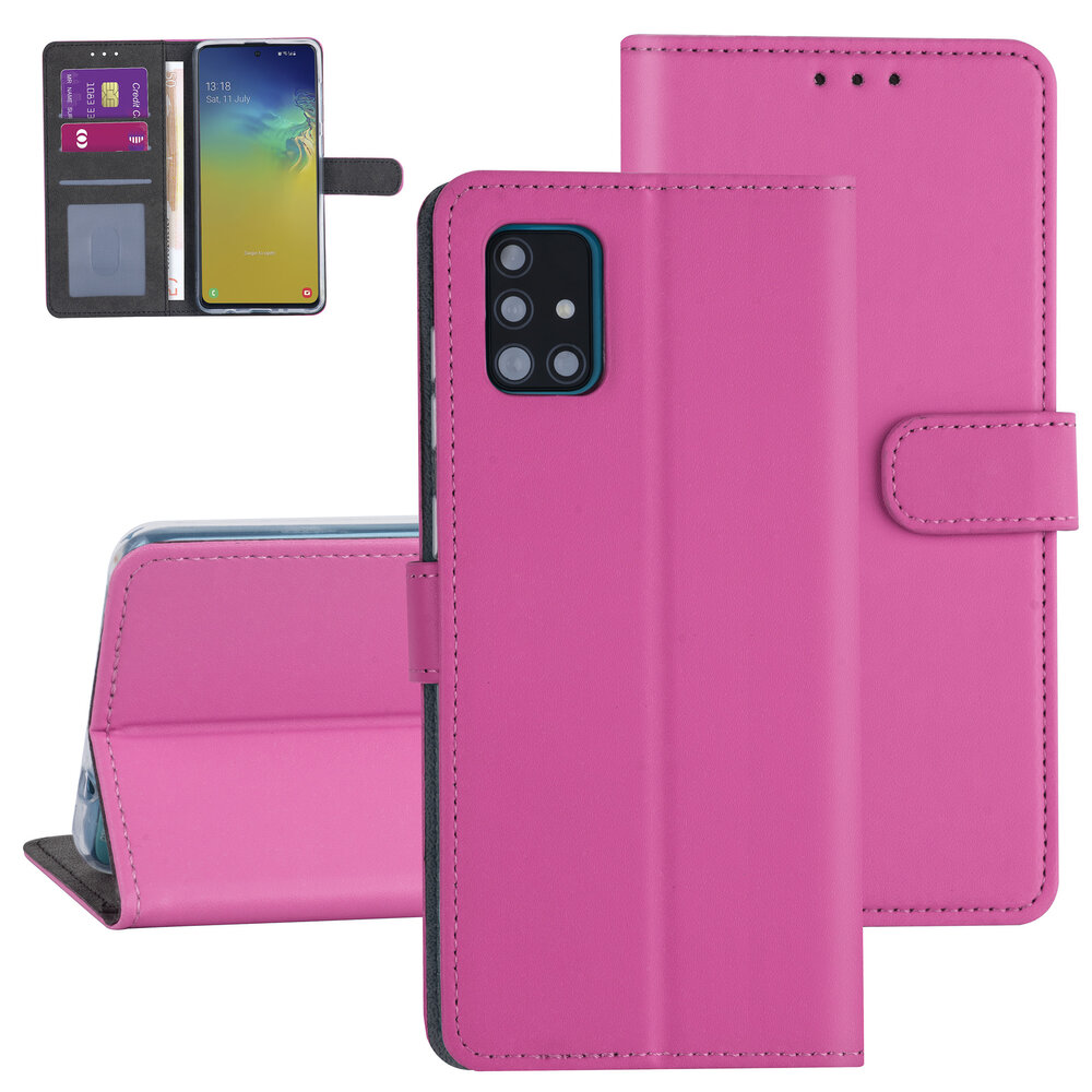Samsung Galaxy A31 Hot pink Book-Case hul - Kartenhalter Samsung Galaxy A31 Hot pink Book-Case hul - Kartenhalter