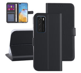 Hoesje voor Huawei P40 - Zwart - Book Case - Kaarthouder Hoesje voor Huawei P40 - Zwart - Book Case - Kaarthouder