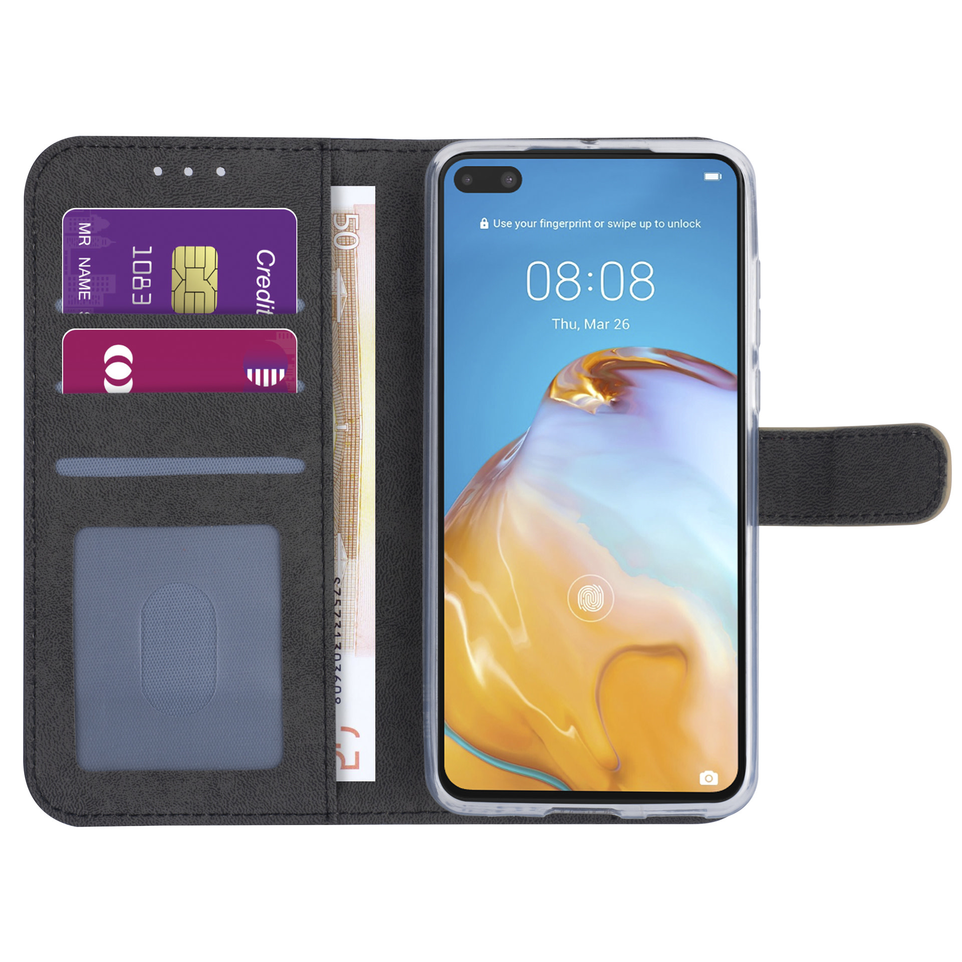 Hoesje voor Huawei P40 - Goud - Book Case - Kaarthouder, foto 3 van 6