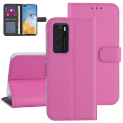 Hoesje voor Huawei P40 - Felroze - Book Case  - Kaarthouder