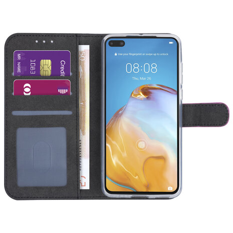 Huawei Huawei P40 Rose vif Book type housse - Huawei Huawei P40 Rose vif Book type housse -
