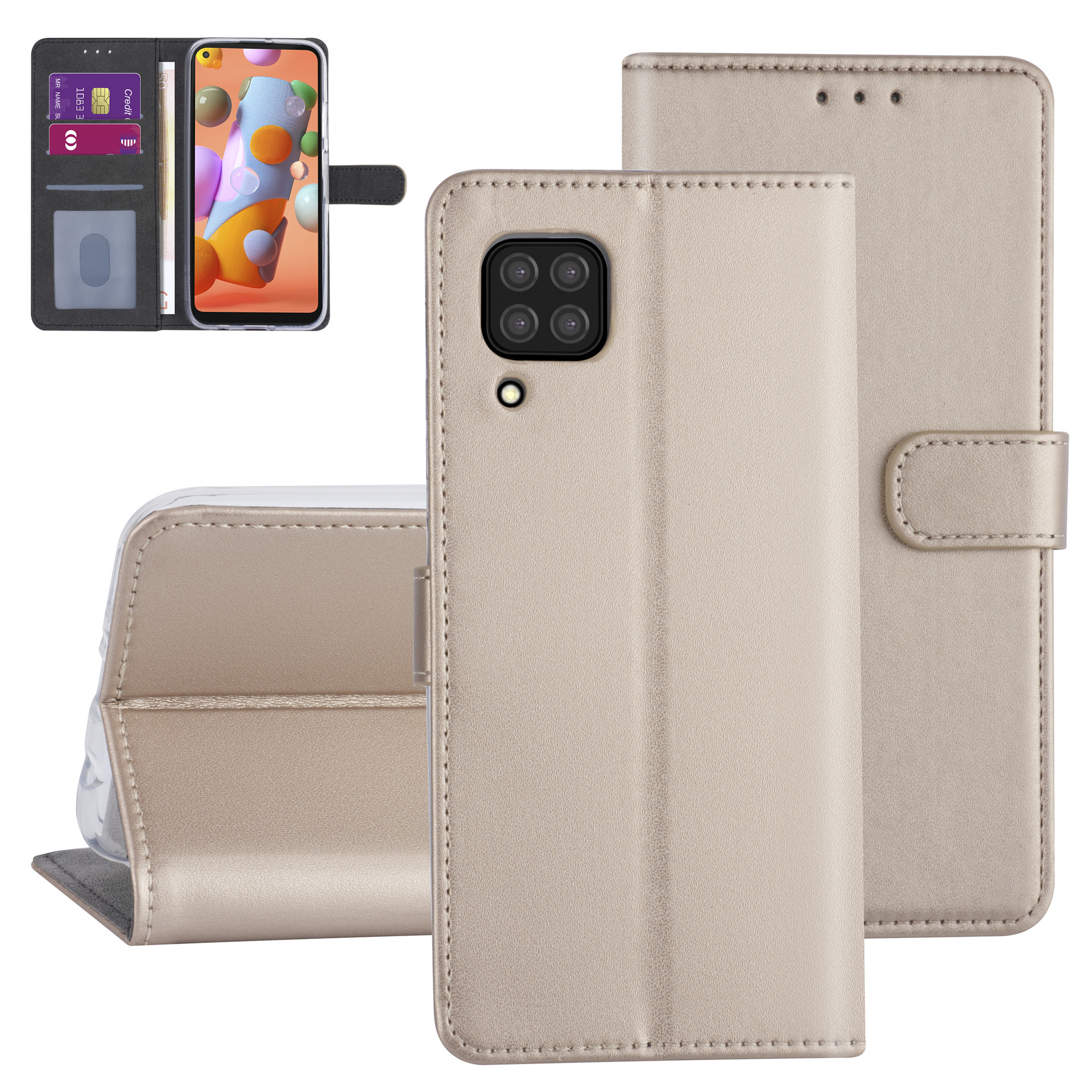 Hoesje voor Huawei P40 Lite - Goud - Book Case - Kaarthouder