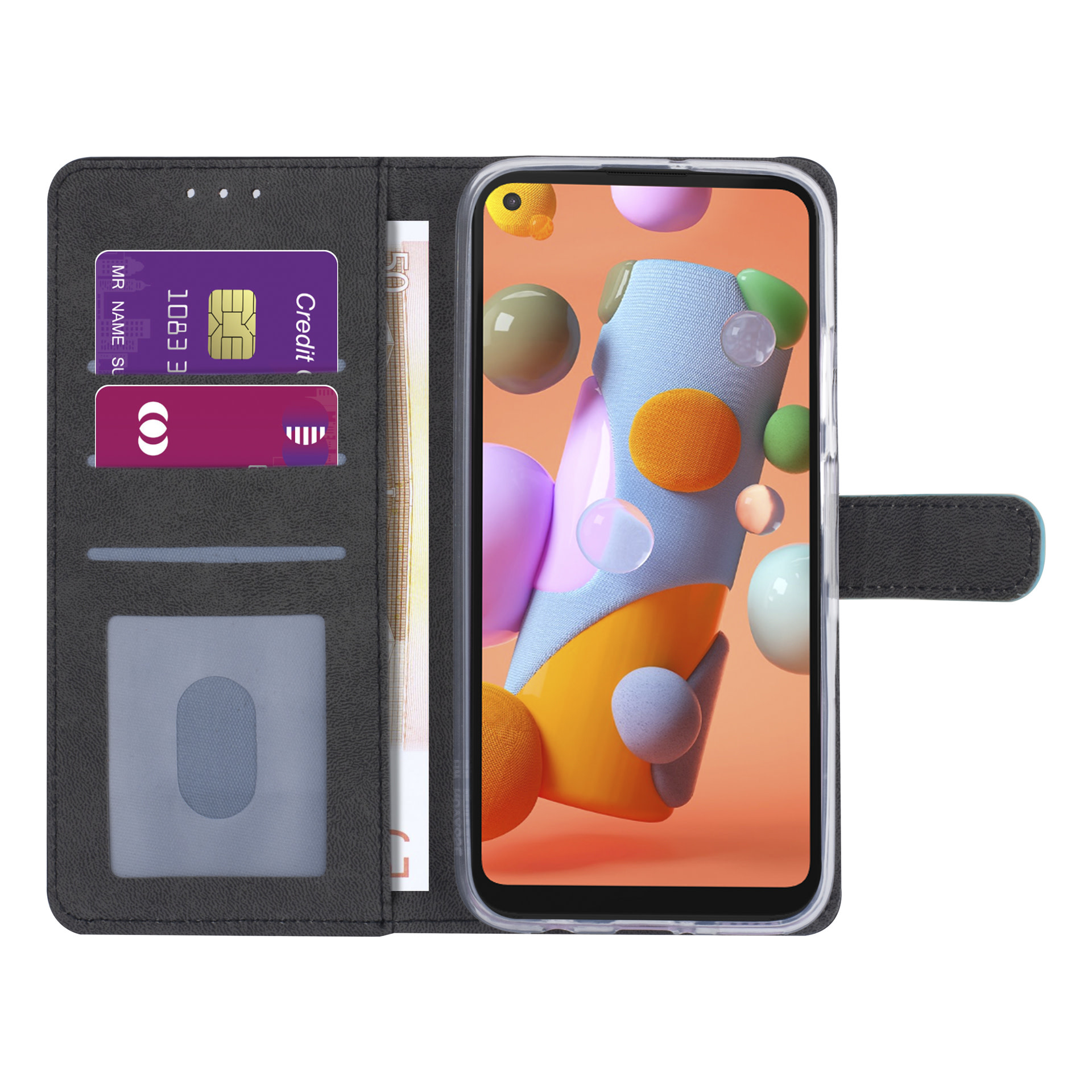Hoesje voor Huawei P40 Lite - LichtBlauw - Book Case - Kaarthouder, foto 3 van 6