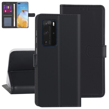 Huawei P40 Pro Schwarz Book-Case hul - Huawei P40 Pro Schwarz Book-Case hul -