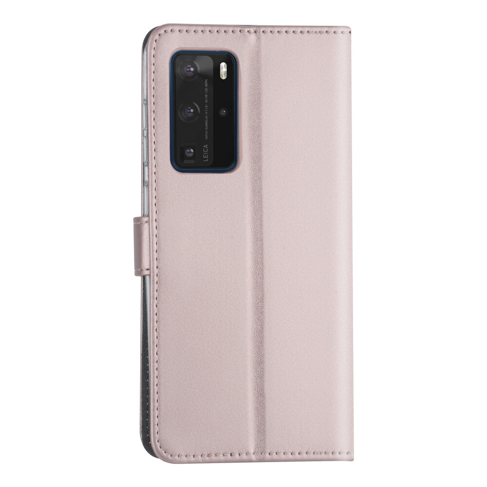 Huawei Huawei P40 Pro Rose Gold Book type case - Card holder Huawei Huawei P40 Pro Rose Gold Book type case - Card holder