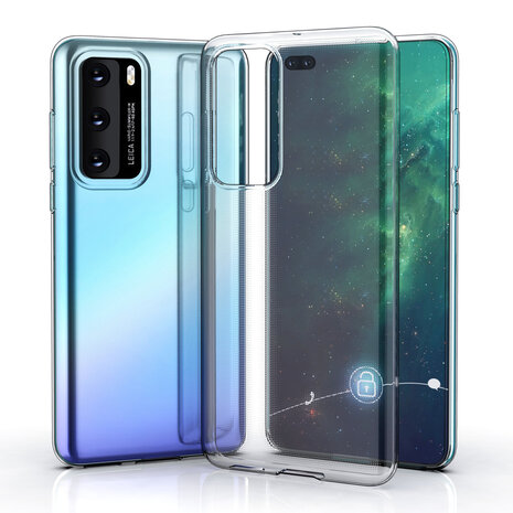 Huawei P40 Transparent Back cover coque - silicone