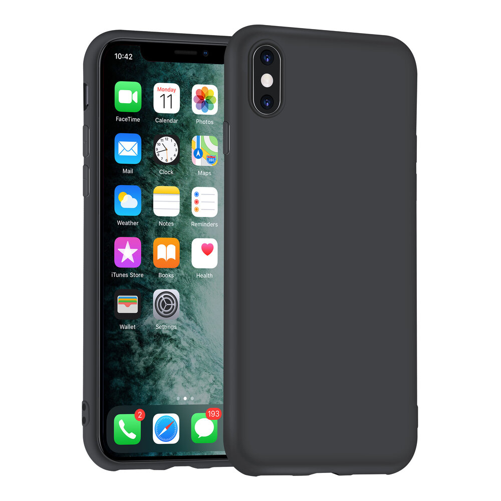 Apple iPhone X-Xs zwart Backcover hoesje - silicone