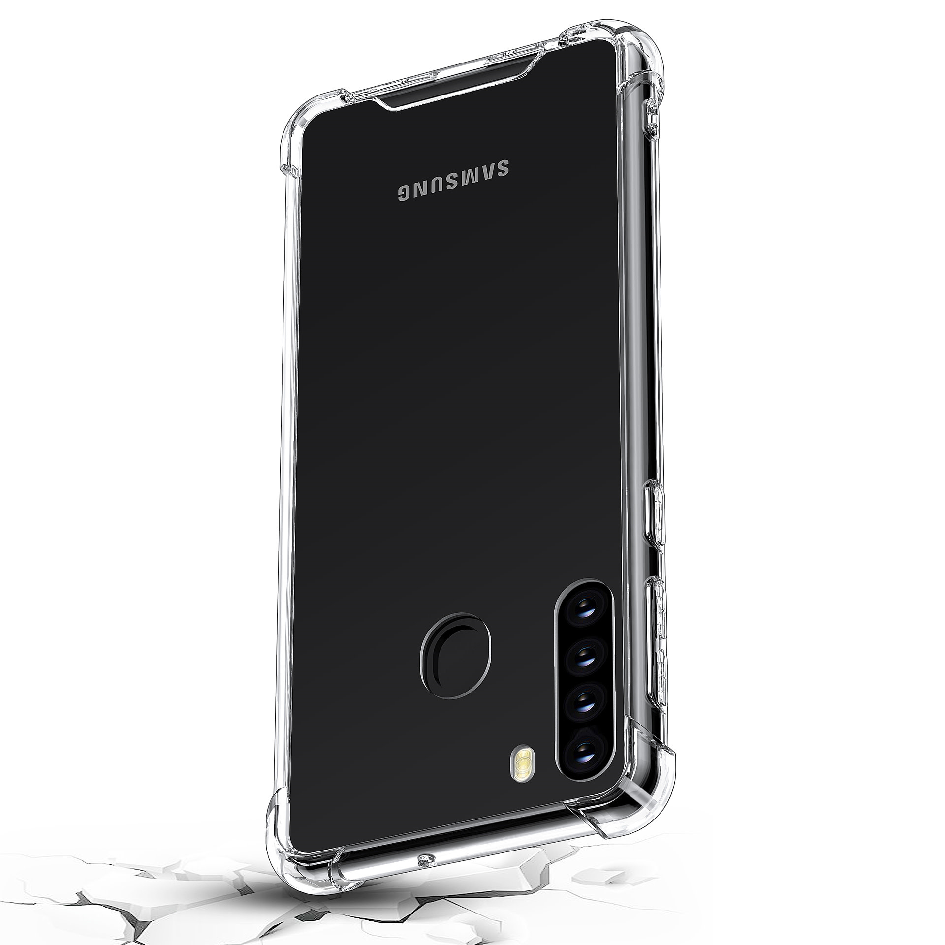 Samsung Galaxy A21 Transparant Backcover hoesje - shockproof - silicone, foto 4 van 5