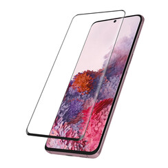 Galaxy S20 Plus Transparant Screenprotector - Gehard glas - Zwarte rand