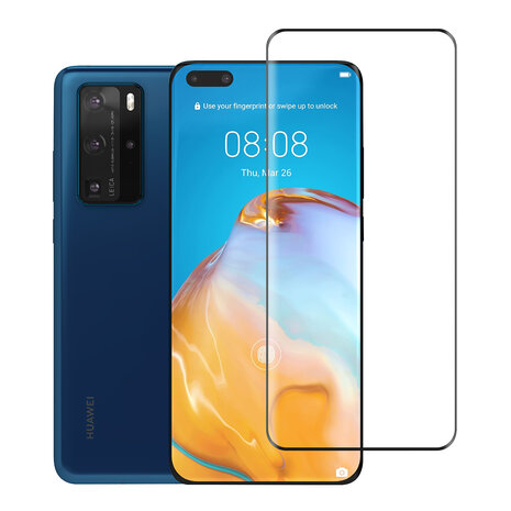 Huawei P40 Pro Transparant Zwart Screenprotector - Gehard glas Huawei P40 Pro Transparant Zwart Screenprotector - Gehard glas