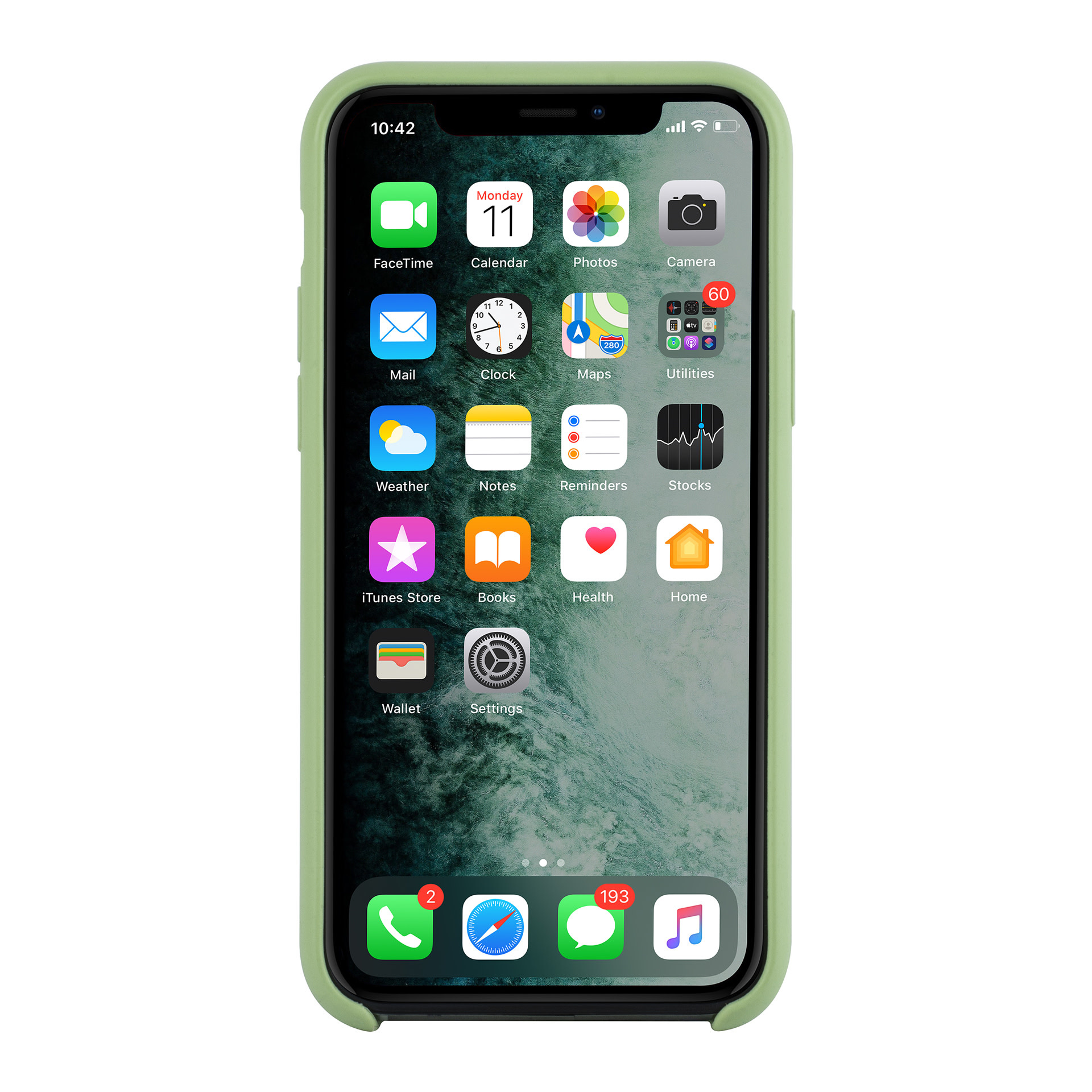 Apple iPhone 11 Pro Licht groen Backcover hoesje - silicone, foto 3 van 6