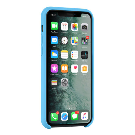 Apple iPhone 11 Pro Lichtblauw Backcover hoesje - silicone Apple iPhone 11 Pro Lichtblauw Backcover hoesje - silicone