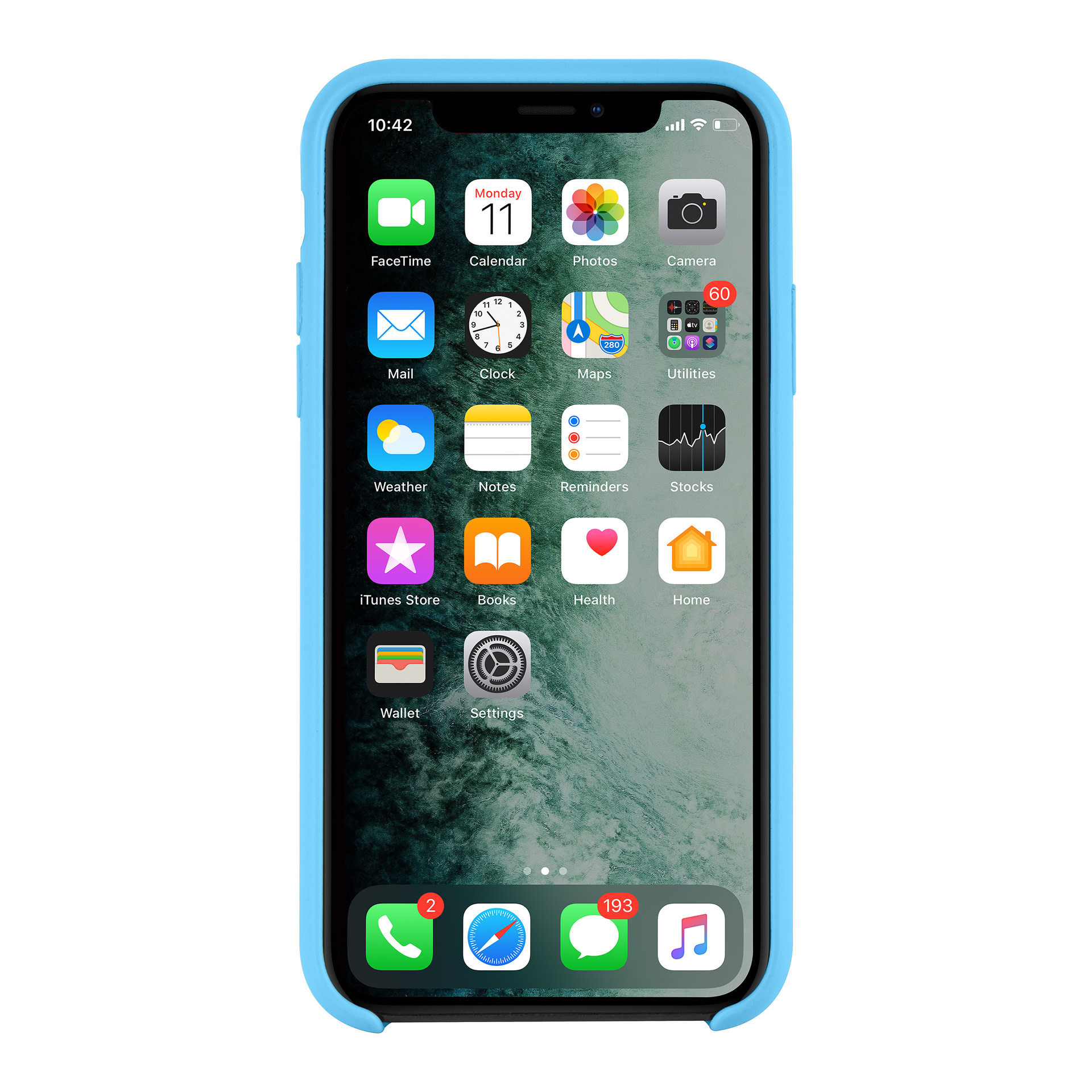 Apple iPhone 11 Pro Max Lichtblauw Backcover hoesje - silicone, foto 4 van 4