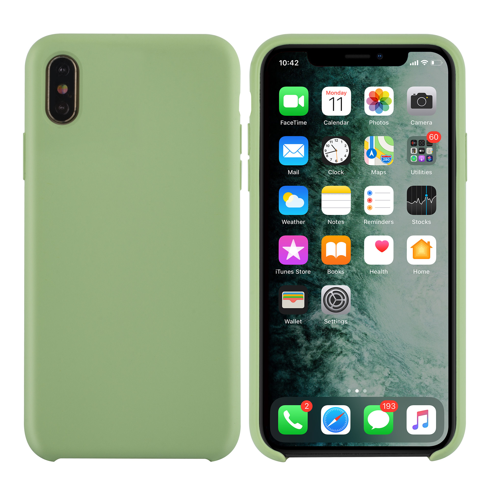 geweld Editie Proberen Apple iPhone Xs Max Licht groen Backcover hoesje - silicone - NT Mobiel  Accessoires - Nederland
