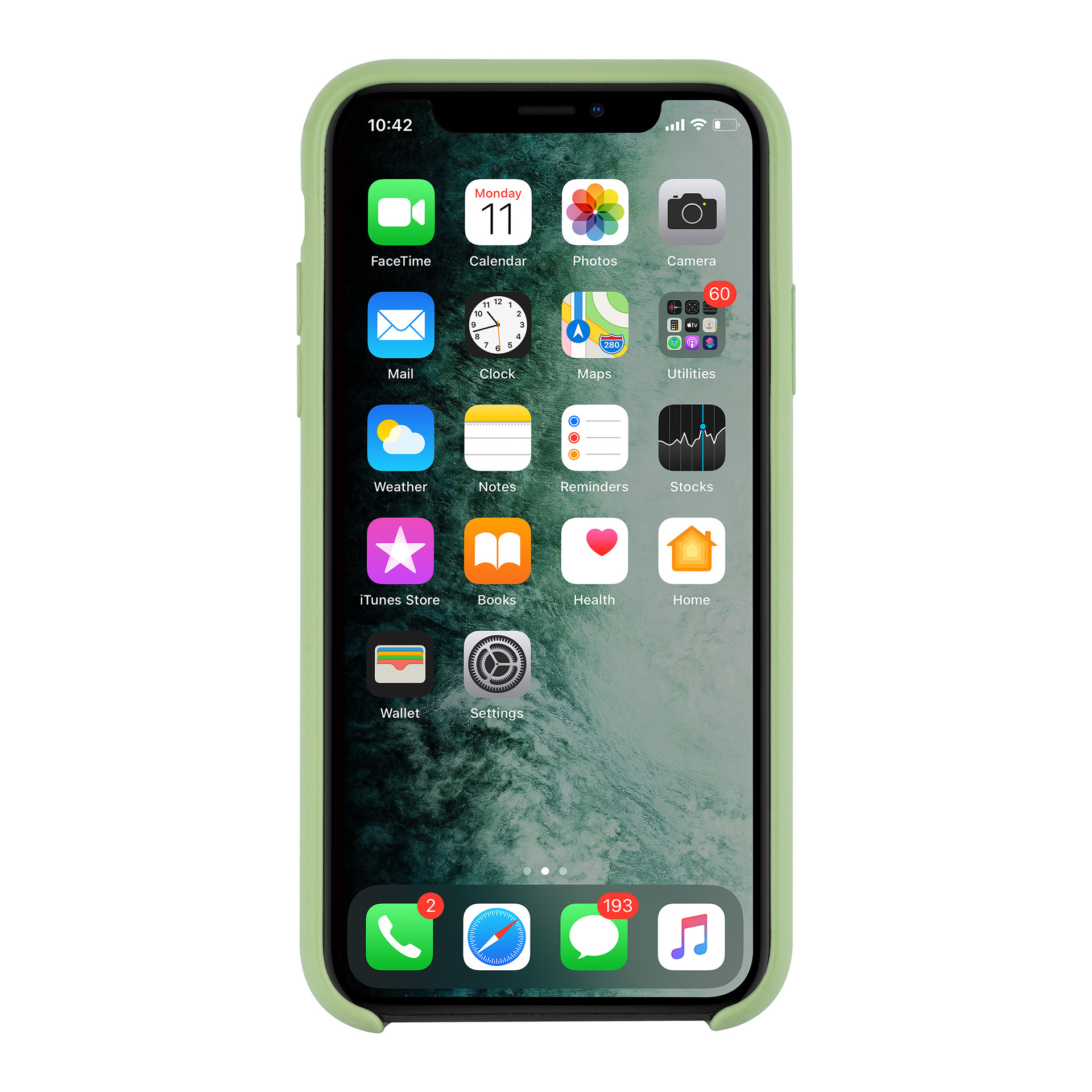 Apple iPhone Xs Max Licht groen Backcover hoesje - silicone, foto 3 van 6