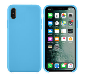 Apple iPhone Xs Max Lichtblauw Backcover hoesje - silicone Apple iPhone Xs Max Lichtblauw Backcover hoesje - silicone
