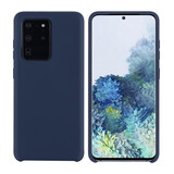 Samsung Galaxy S20 Ultra Diepblauw Backcover hoesje - silicone Samsung Galaxy S20 Ultra Diepblauw Backcover hoesje - silicone