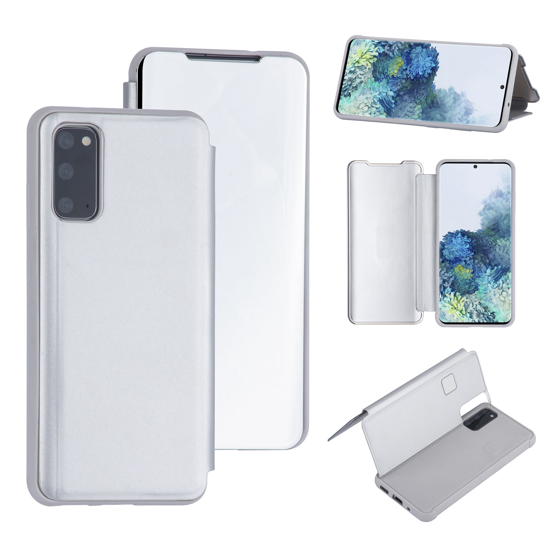 Zilver hoesje Samsung Galaxy S20 - Book Case