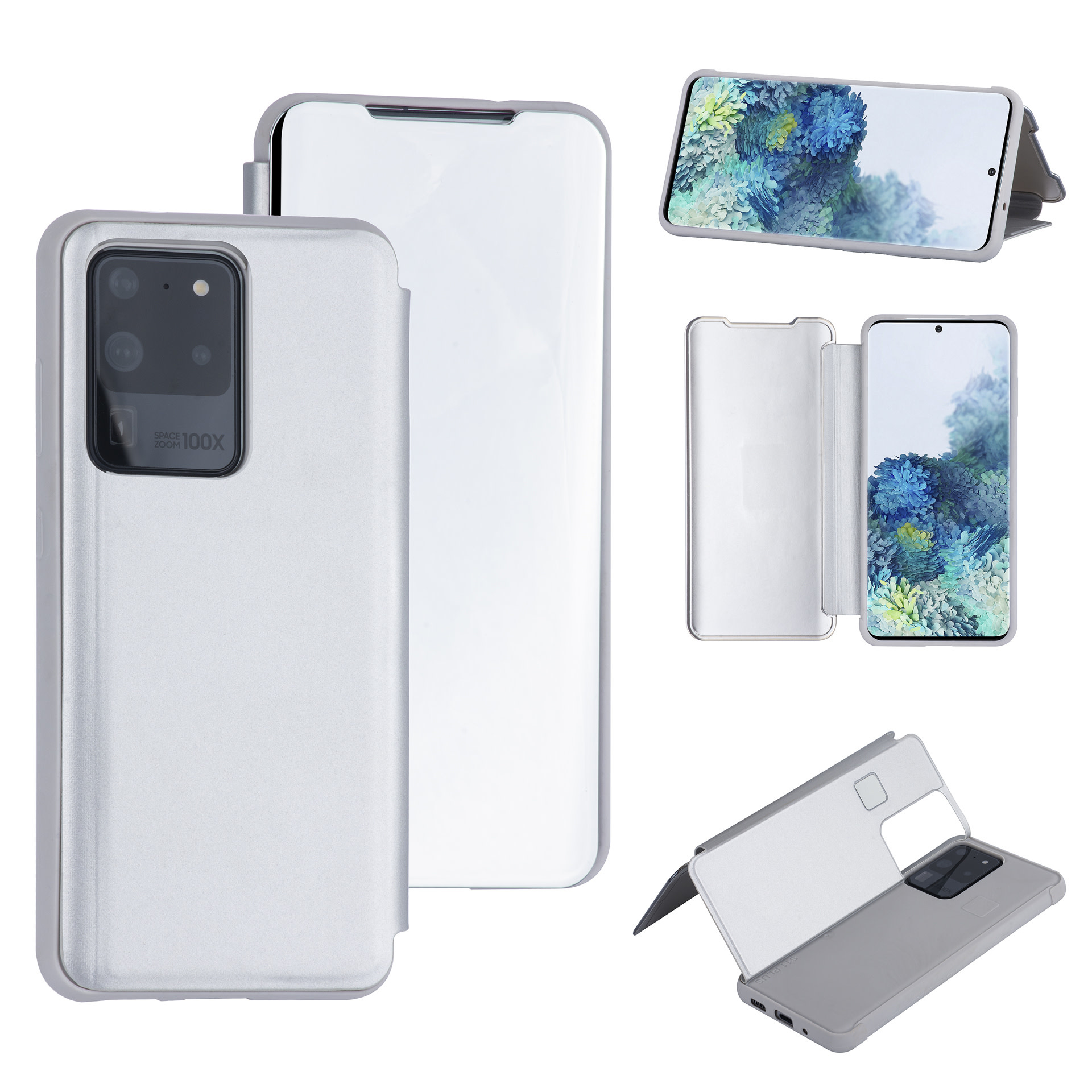 Zilver hoesje Samsung Galaxy S20 Ultra - Book Case