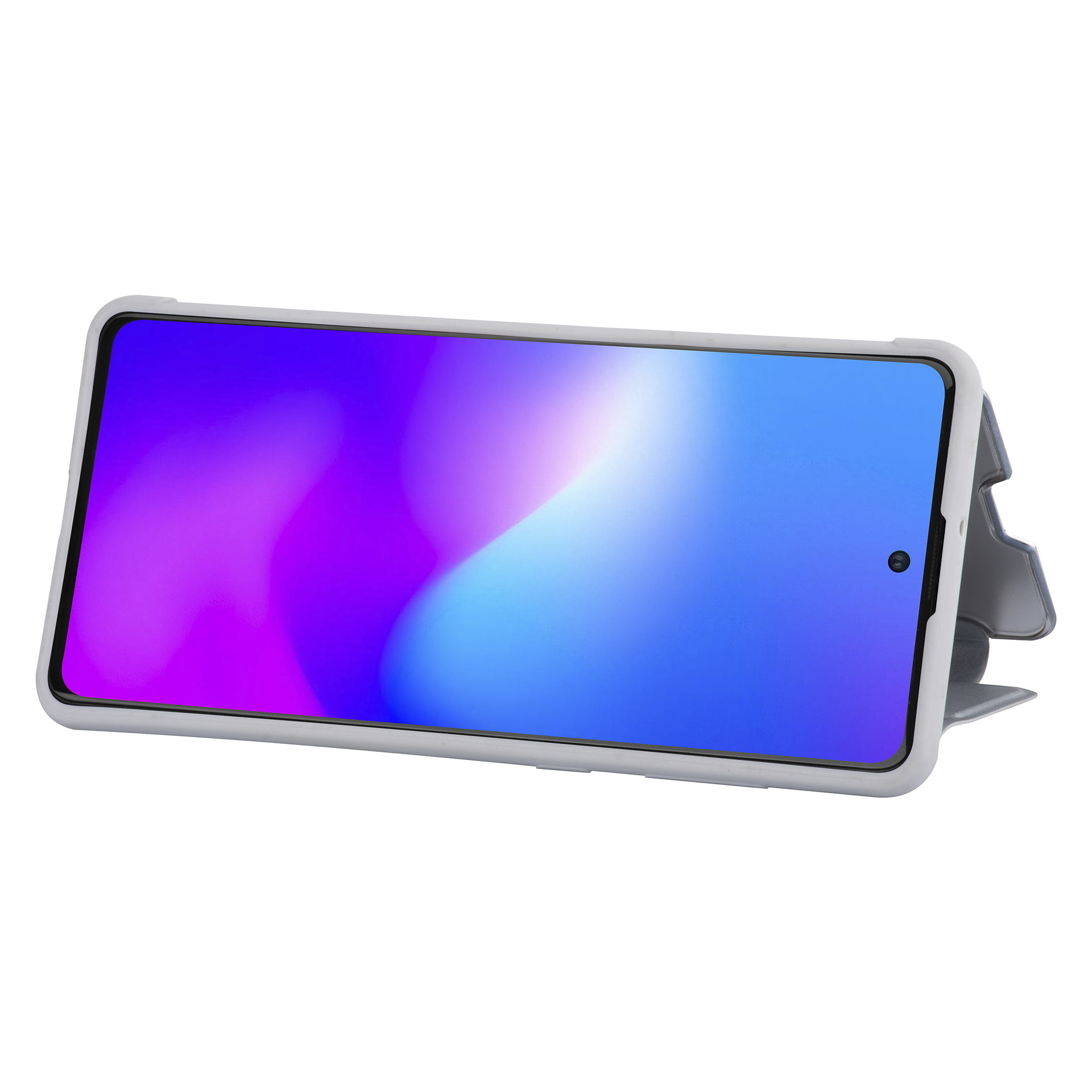 Zilver hoesje Samsung Galaxy A71 - Book Case (A715F), foto 4 van 6