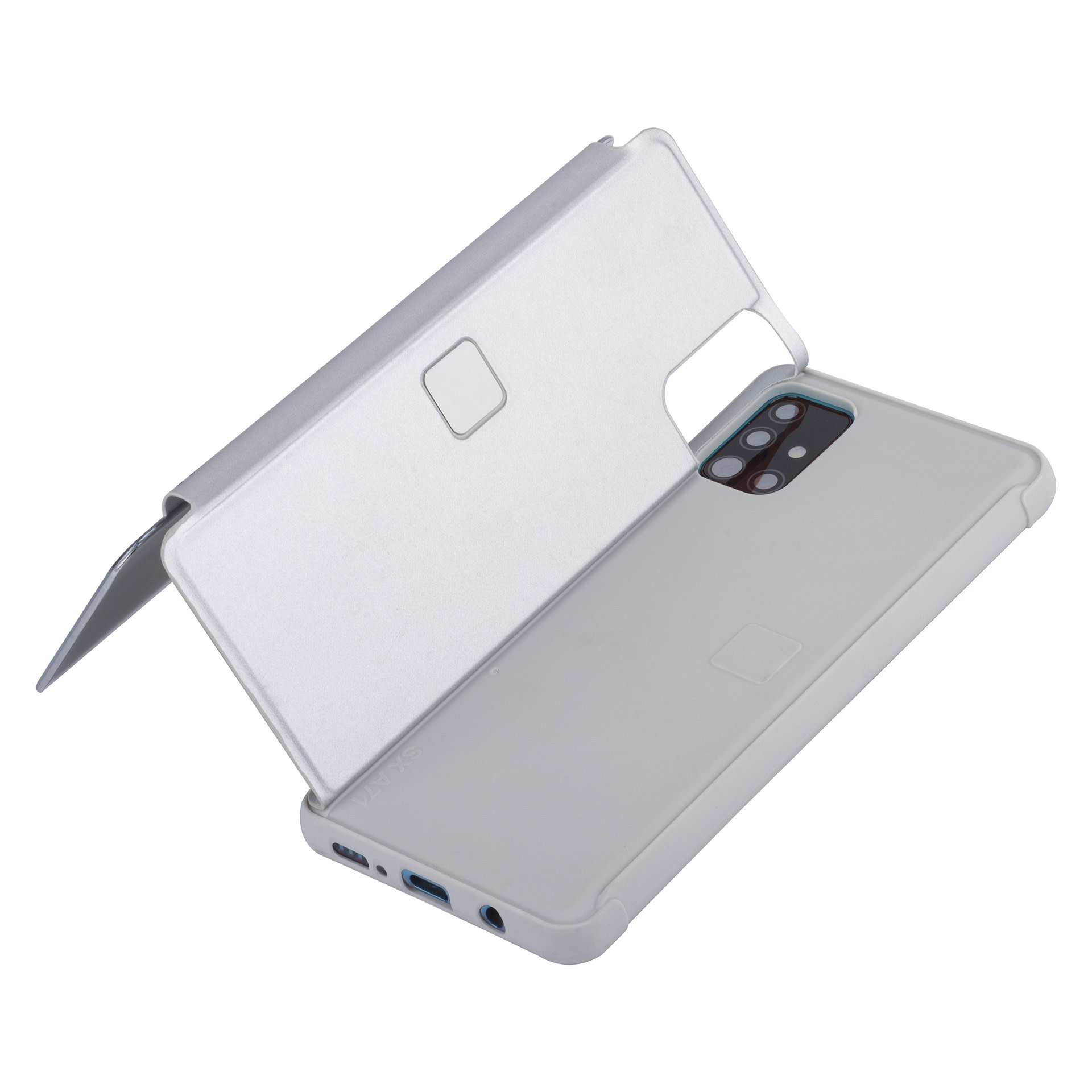 Zilver hoesje Samsung Galaxy A71 - Book Case (A715F), foto 5 van 6