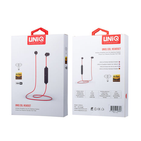 UNIQ Accessory UNIQ Accessory Col draadloze bluetooth nekband oortjes - Wit UNIQ Accessory UNIQ Accessory Col draadloze bluetooth nekband oortjes - Wit