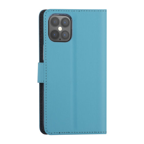 LichtBlauw hoesje iPhone 12 Pro Max - Book Case - Kaarthouder