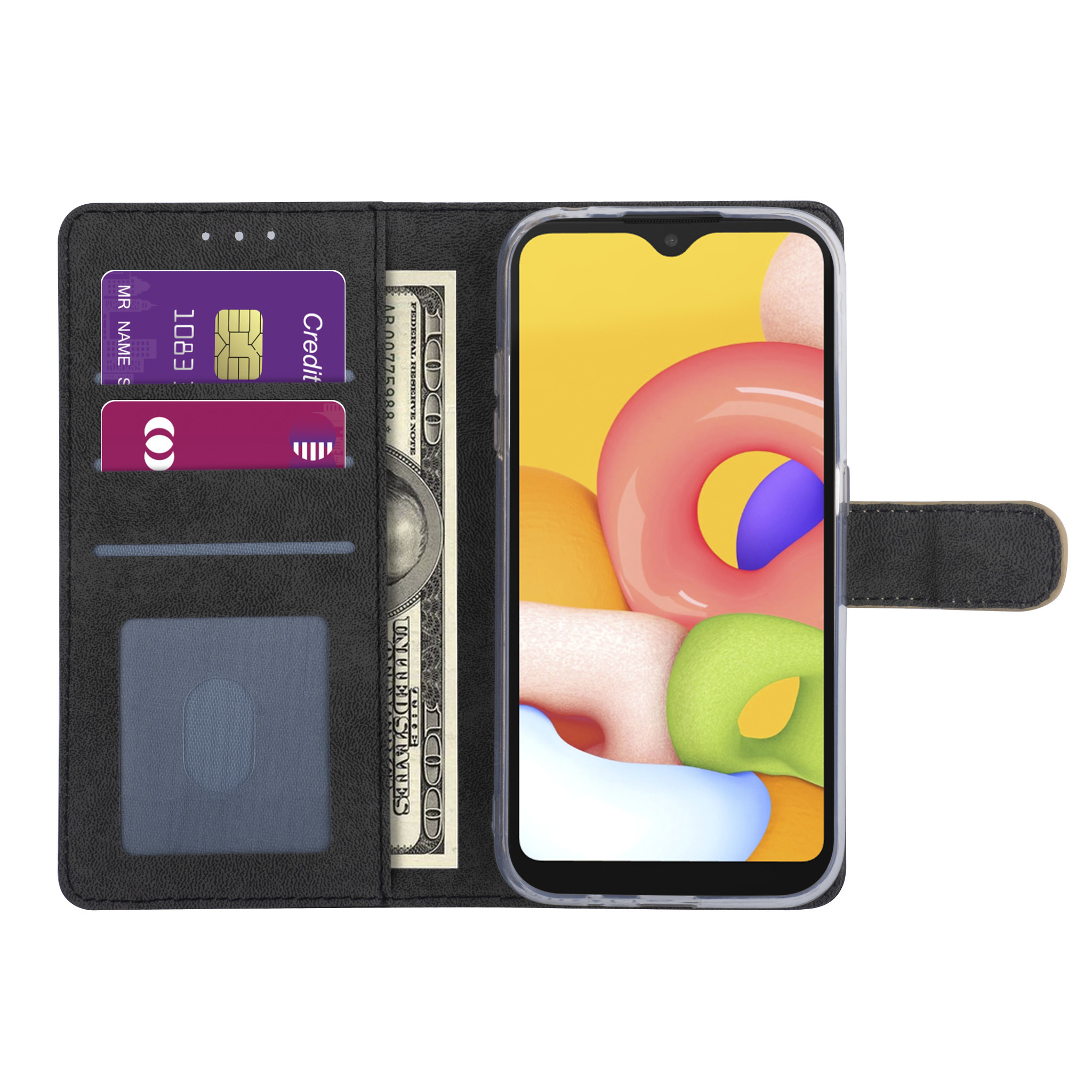 Goud hoesje Samsung Galaxy A01 - Book Case - Kaarthouder (A015F), foto 4 van 5
