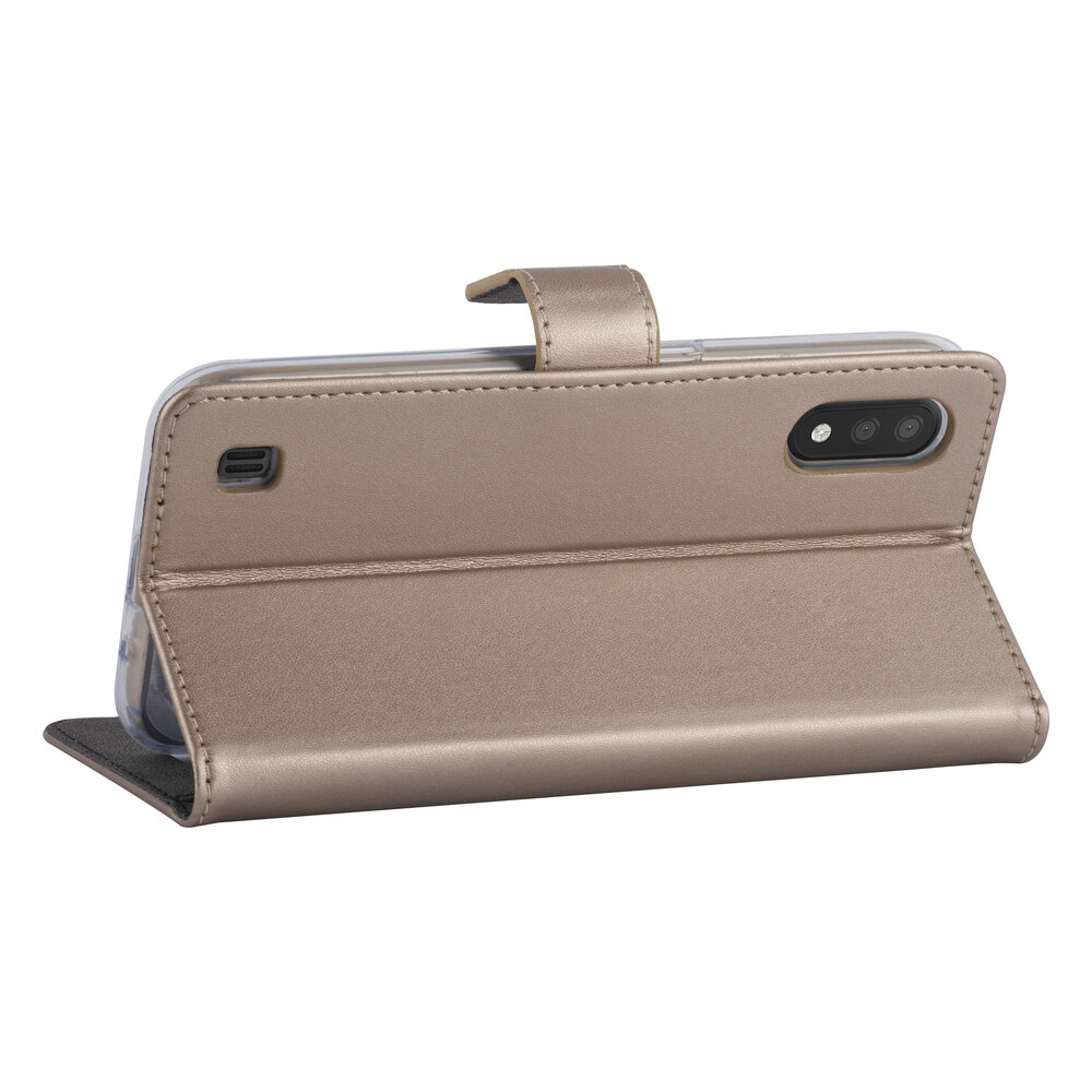 Samsung Galaxy A01 Gold Book type case - Card holder Samsung Galaxy A01 Gold Book type case - Card holder