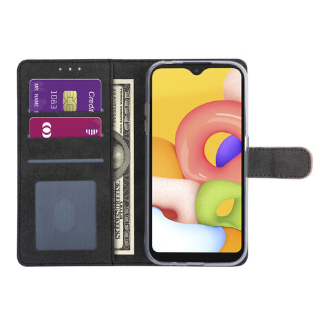 Samsung Galaxy A01 Rose Gold Book type case - Card holder Samsung Galaxy A01 Rose Gold Book type case - Card holder