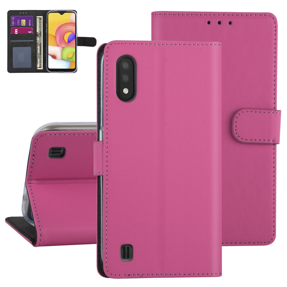 Samsung Galaxy A01 Rose vif Book type housse - Titulaire de la carte Samsung Galaxy A01 Rose vif Book type housse - Titulaire de la carte