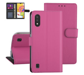 Samsung Galaxy A01 Hot pink Book type case - Card holder Samsung Galaxy A01 Hot pink Book type case - Card holder
