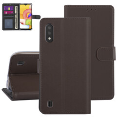 Bruin hoesje Samsung Galaxy A01 - Book Case - Kaarthouder (A015F)