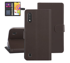 Samsung Galaxy A01 marron Book type housse - Titulaire de la carte Samsung Galaxy A01 marron Book type housse - Titulaire de la carte