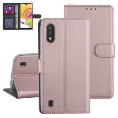 Samsung Galaxy A01 Rose Gold Book-Case hul - Kartenhalter