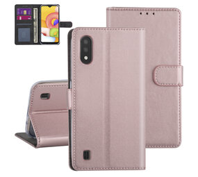 Samsung Galaxy A01 Rose Gold Book type case - Card holder Samsung Galaxy A01 Rose Gold Book type case - Card holder