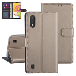 Samsung Galaxy A01 Gold Book type case - Card holder
