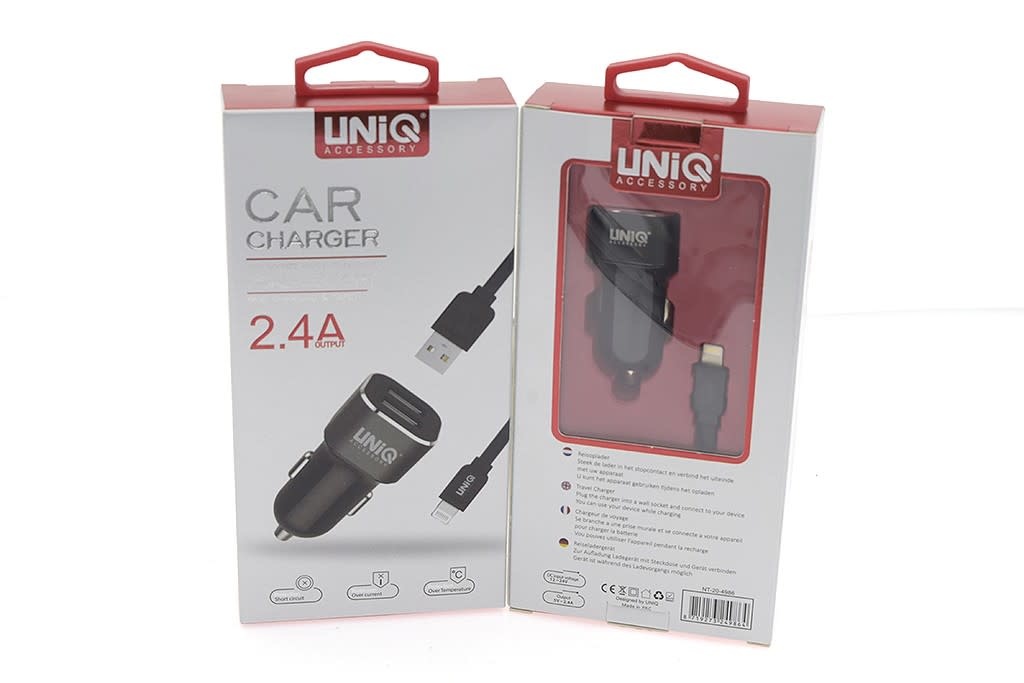 UNIQ Accessory UNIQ Accessory Autolader Lightning USB 2.4A - Zwart, foto 3 van 3